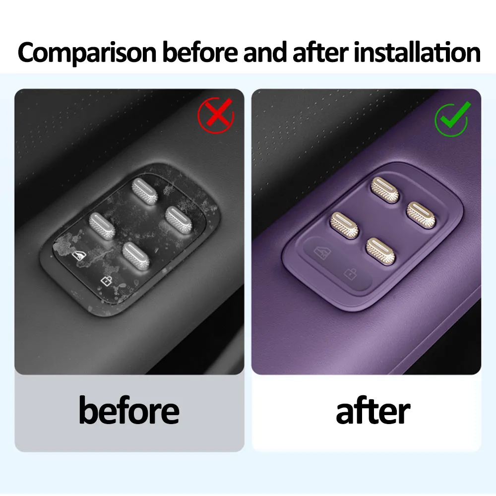 جديد 4 قطعة ل AVATR 07 2024 2025 نافذة الباب حتى زر بطانة حماية من السيليكون لوازم التعديل الداخلي مغطاة بالكامل مقاومة للخدش