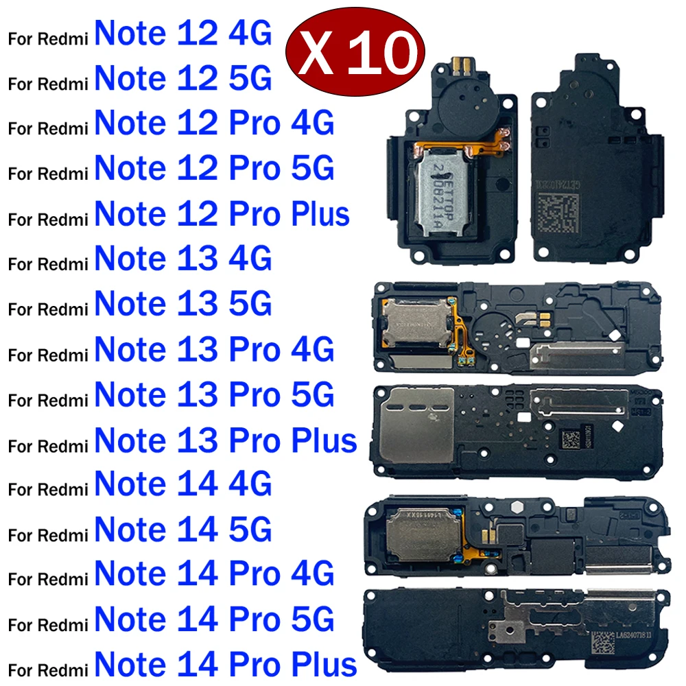 10 قطعة/الوحدة ، مكبر الصوت بصوت عال الطنان قارع الأجراس استبدال الملحقات أجزاء ل Xiaomi Redmi ملاحظة 12 12s 13 14 برو 4G 5G