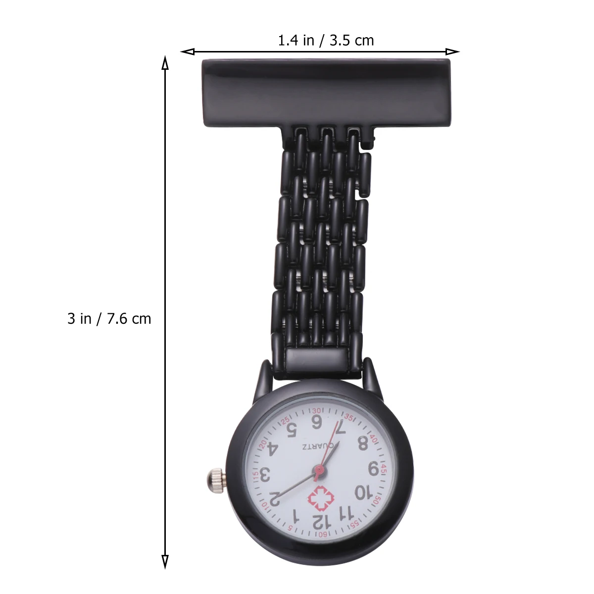 Care Alloy Mount Watch Ladies Nurse Pocket Black Fob Watches for Nurses Portable