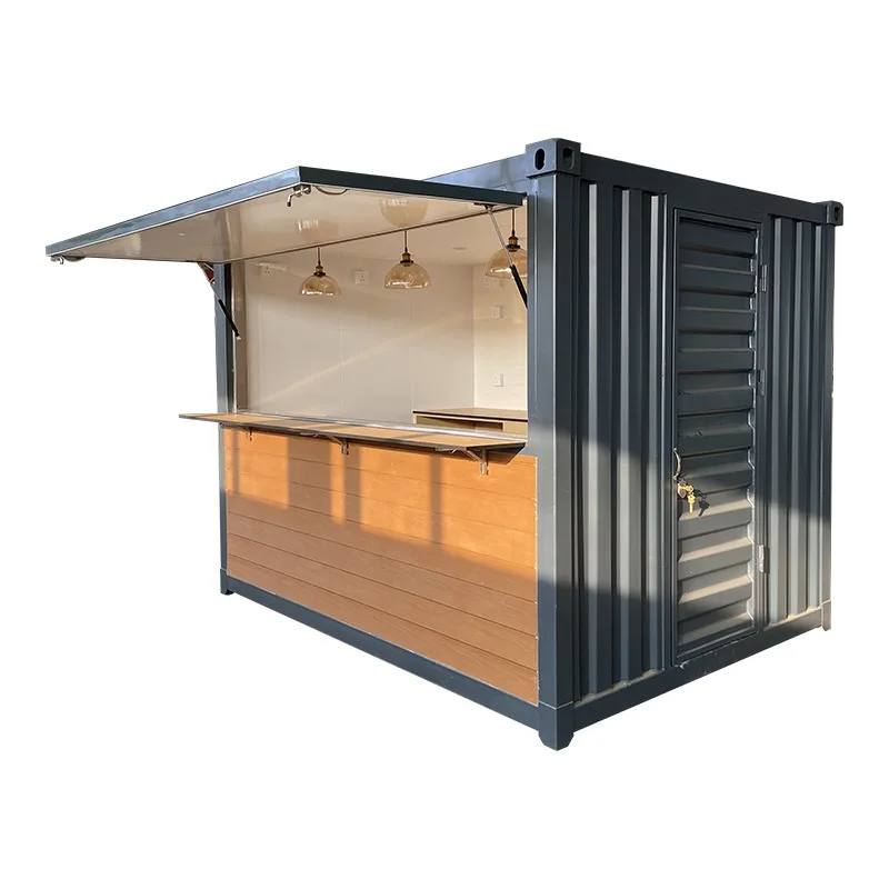 10FT Custom Mobile Coffee Shop Container Bar, Custom Interior Design Container Booth