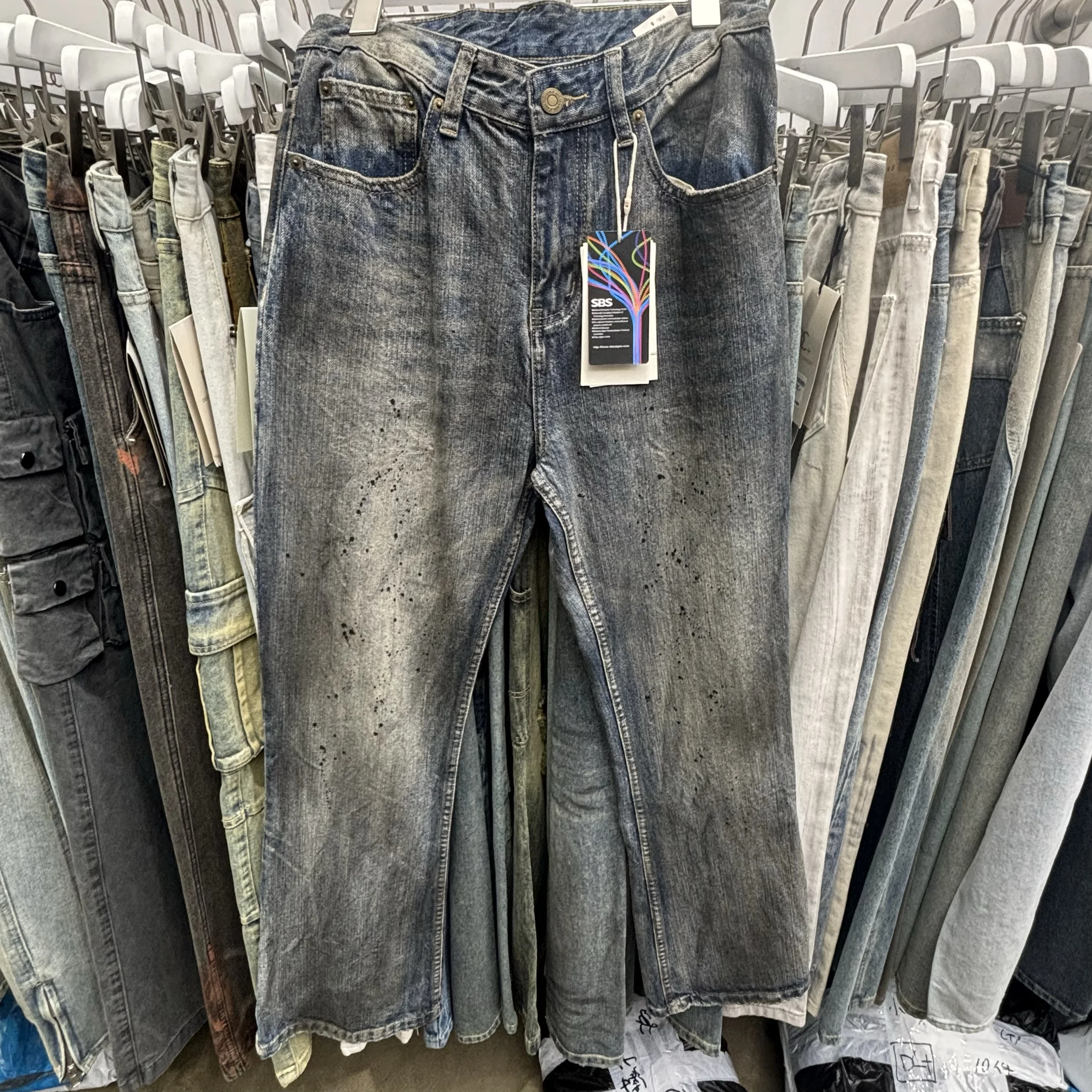 

Dirfit High Waist Bamboo Texture Micro Flared Denim Jeans Slimming Effectiven Dyeing Proc Casual Wear Cotton Blend