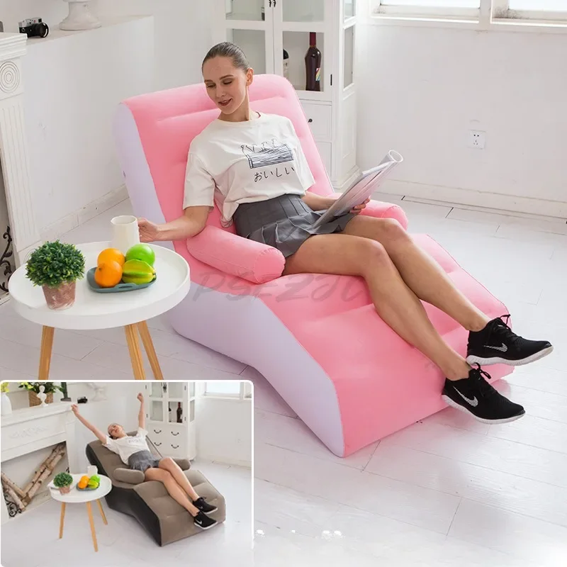 Home Outdoor Lazy Inflatable Implantable Sofa Lunch Chair S Creative and Environmentally Friendly PVC Sofa