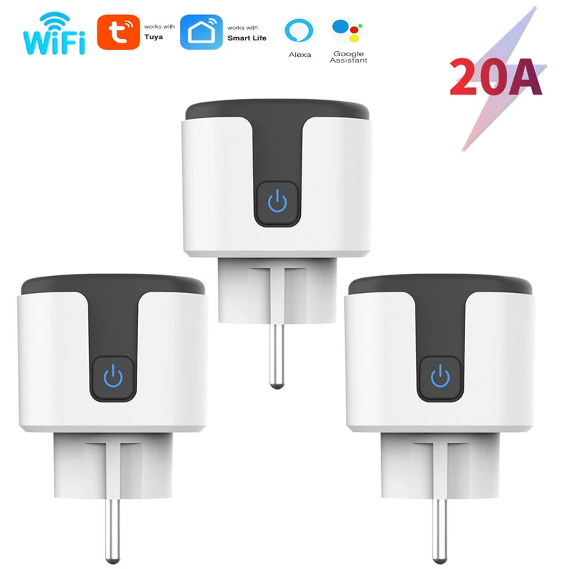 Tuya WiFi EU Compliance Smart Socket APP Remote Control with Timed On/Off Function Smart Speaker Voice Switch