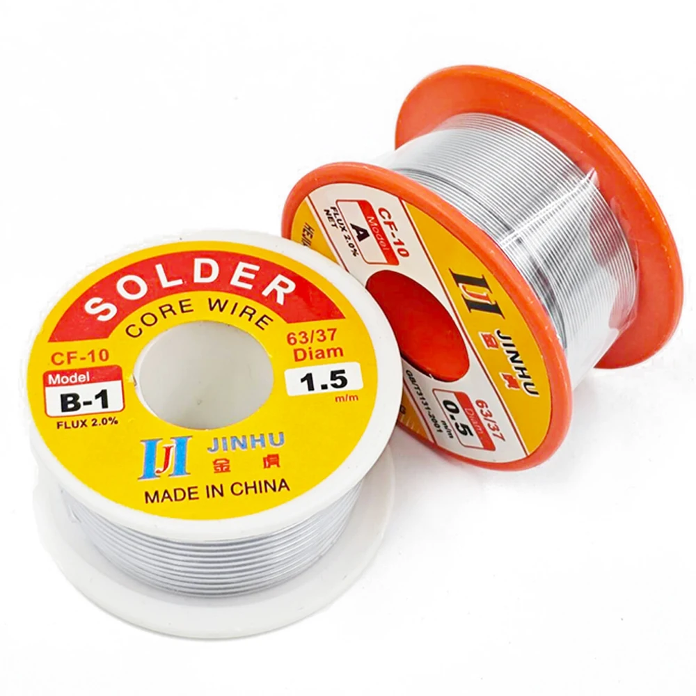 500G/100G/50G CF-10 Solder Wire Tin 0.5/0.6/0.8/1.0/1.2/1.5/2.0mm Roll Clean Rosin Welding Core Soldering Wire Flux Reel Tube