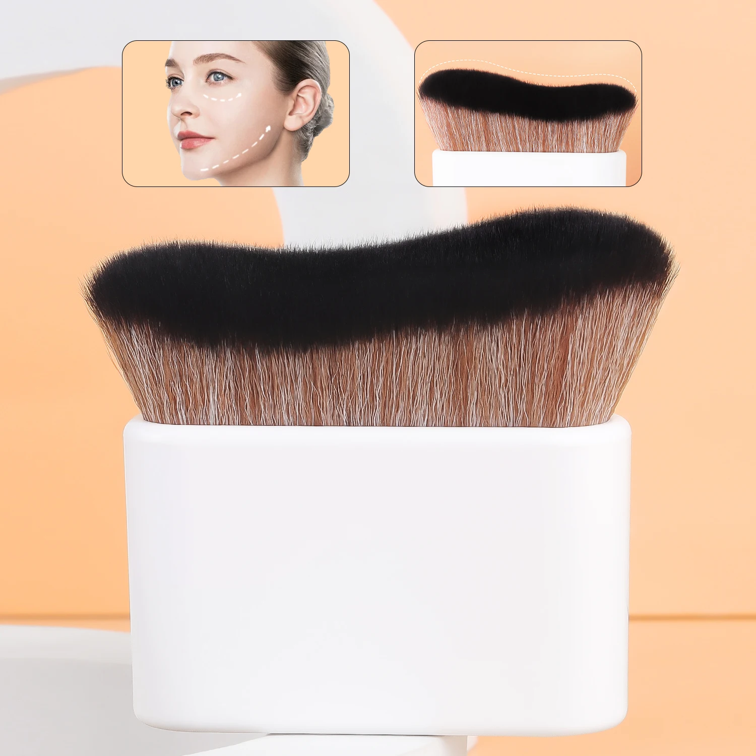 Soft Bristle Self Tanning Makeup Brush Portable Face Body Leg Bronzer Foundation Contour Blending Brush Daily Cosmetic Accessory