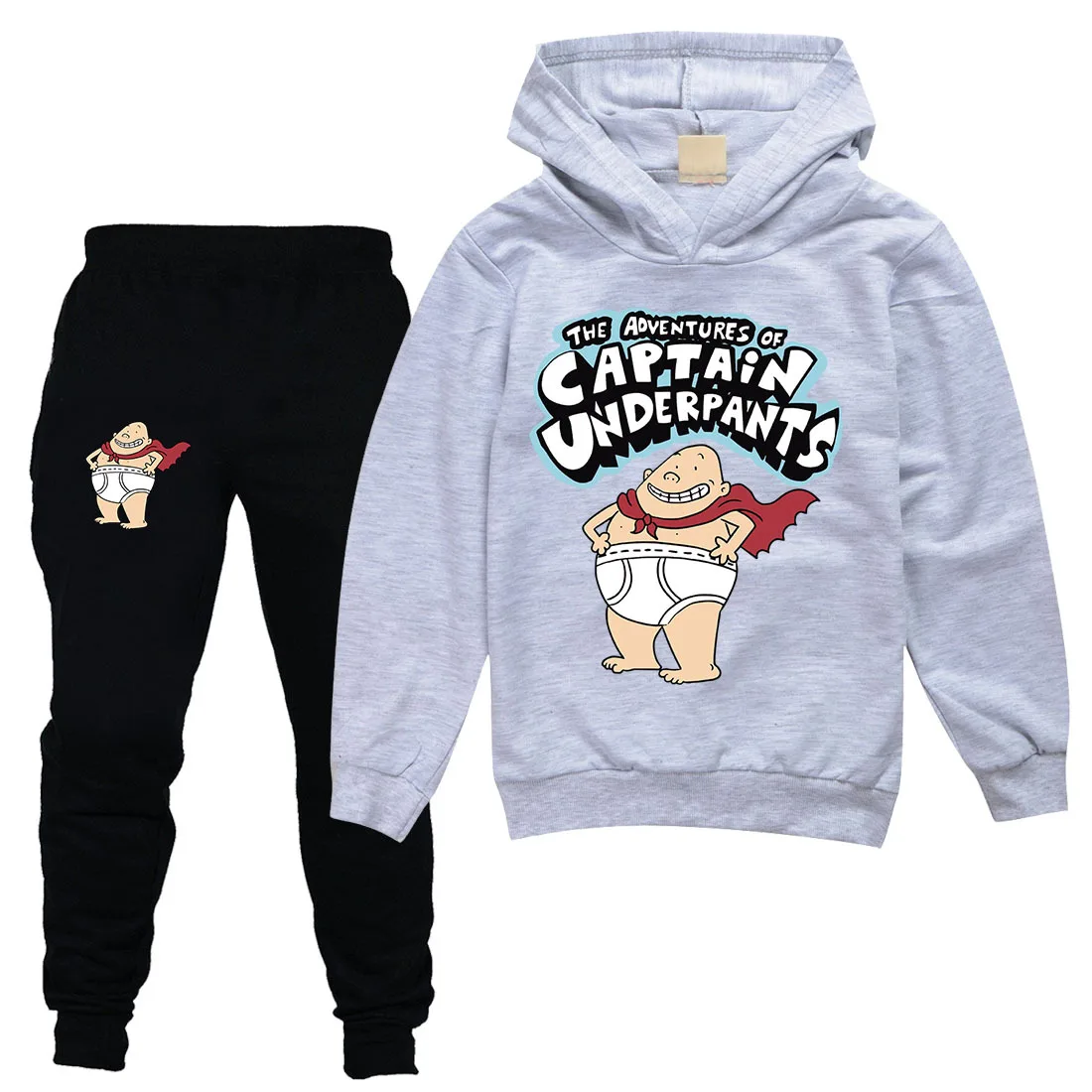 2-16Y Spring Autumn Cartoon Captain Underpants Clothes Kids Long Sleeve Sportsuits Baby Boys Clothing Sets Girls Sweatshirt Suit