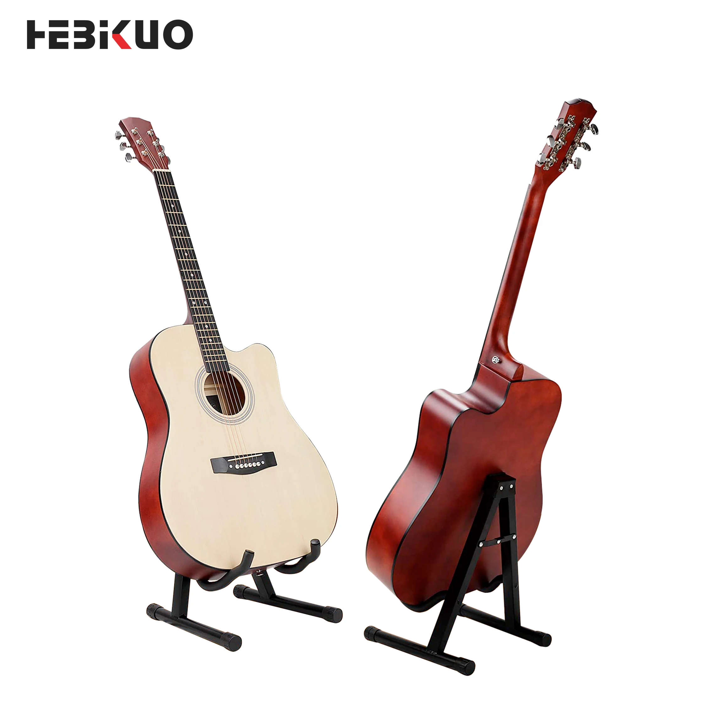 HEBIKUO J-40B Black Portable Foldable Single Floor Guitar Stand For Acoustic Electric Musical Instrument Universal Display