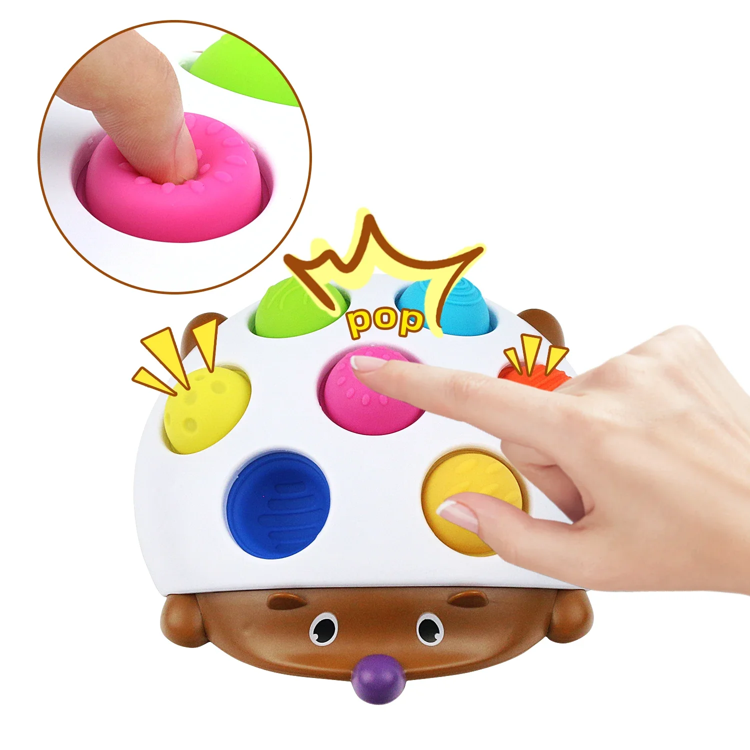 Fine Motor Hedgehog Sensorial Pop Fidget Toy, Montessori Brinquedos para Criança, Puxe