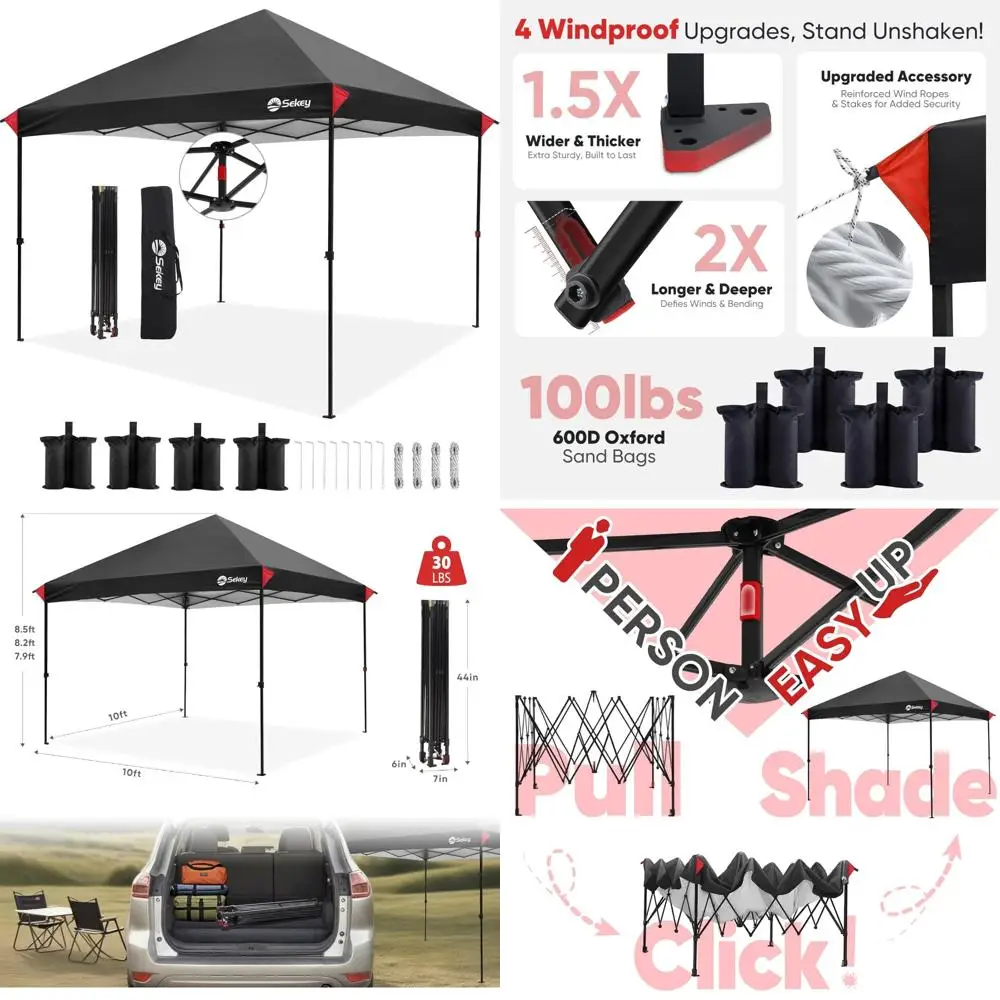 

10x10 Instant Canopy with One Push Setup - 99% UV Protection for Outdoor Events and Parties