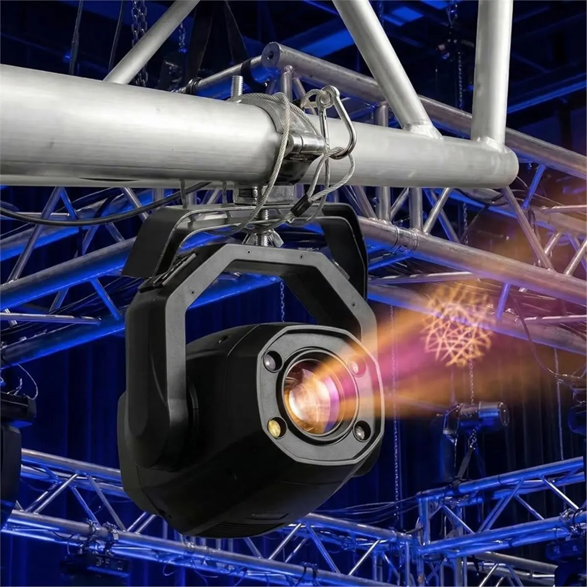 Time Saving 10 Pack 2Ft Stage Light Safety Cables for Stage DJ Party Lights, Wire Ropes with Carabiner Lock & Loops