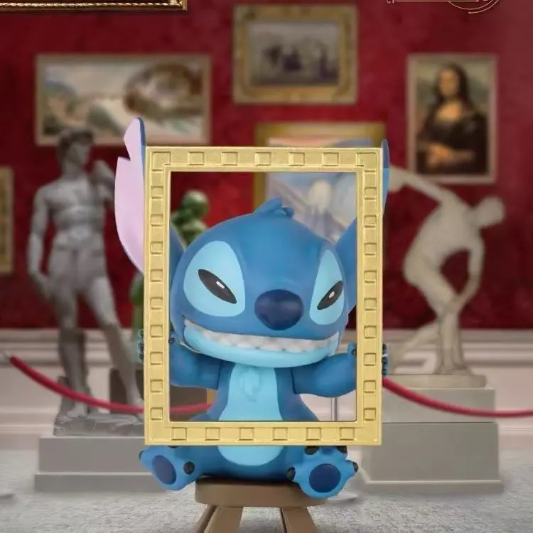 Museu de arte série lilo ponto figuras de ação caixa cega modelo pvc requintado bonito decoração de mesa brinquedo artesanal presente da menina