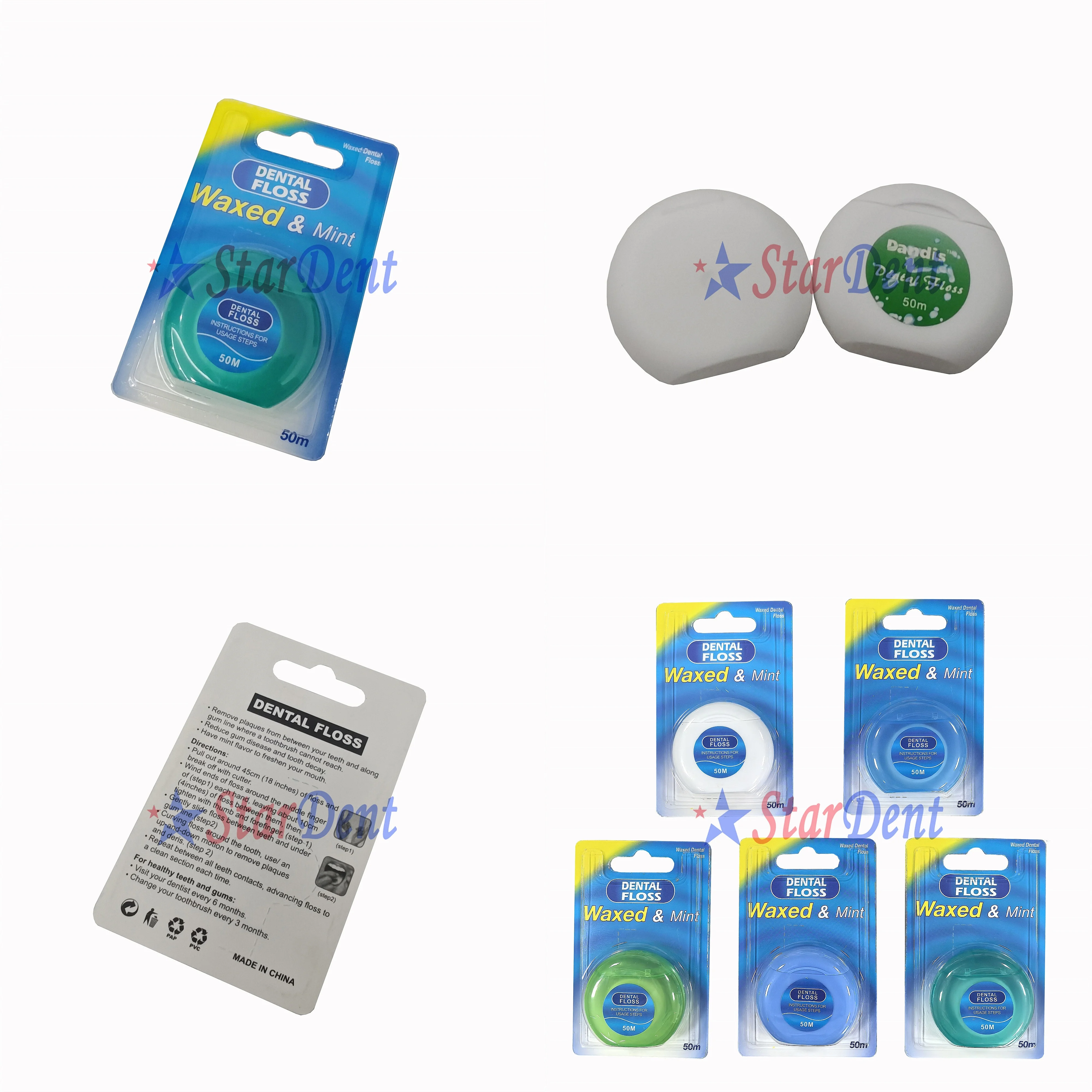 Nylon 630D Waxed Dentals Floss 50m Roll Disposable Dentala Supplies Wholesale