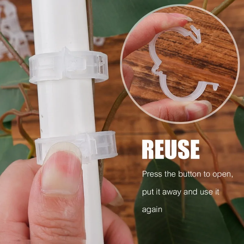 200/50PCS Plastic Plant Supports Clips Reusable Plant Vine Connects Fixing Clips Protection Grafting for Garden Vegetable Tomato