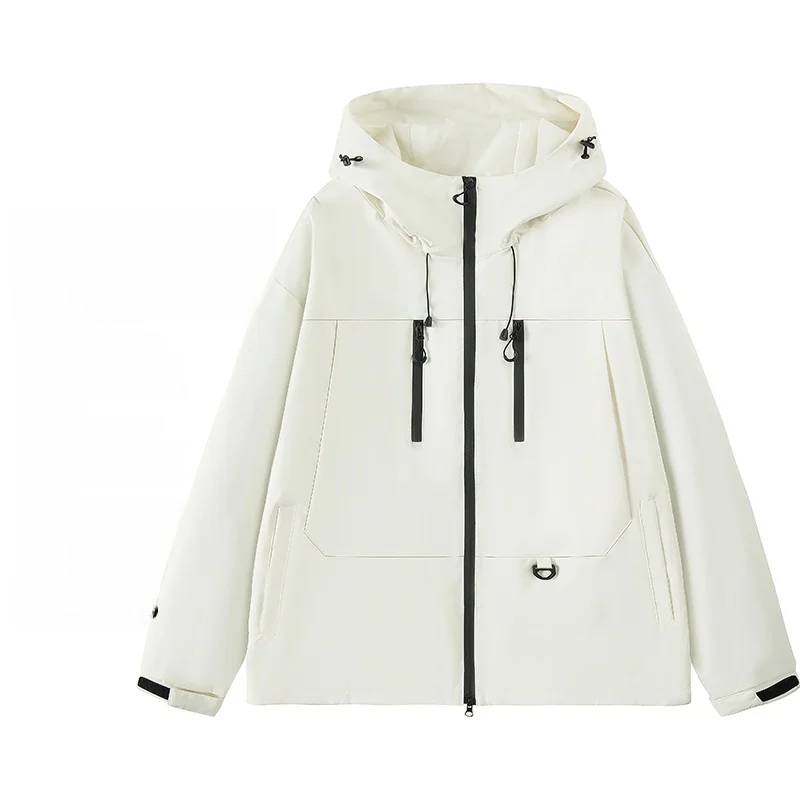 

Ветрозащитная дышащая куртка с капюшоном Jaet ex 2025, новая, из полиэфирного волокна, с длинными рукавами, на молнии, стандартный крой.