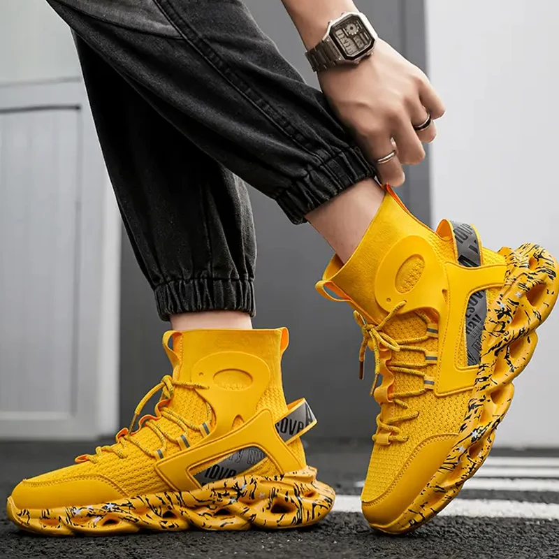 

Galeskylee Popular Sports Casual Shoes Men's Shoes Fried Dough Twists Soled Large High Top Shoes Casual Men's Shoes