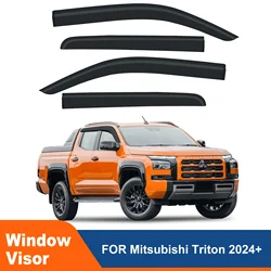 Car Window Visor For Mitsubishi Triton L200 2024 2025 2026 Weather Shield Vent Sun Shield Door Visors Double Cab Car Accessories