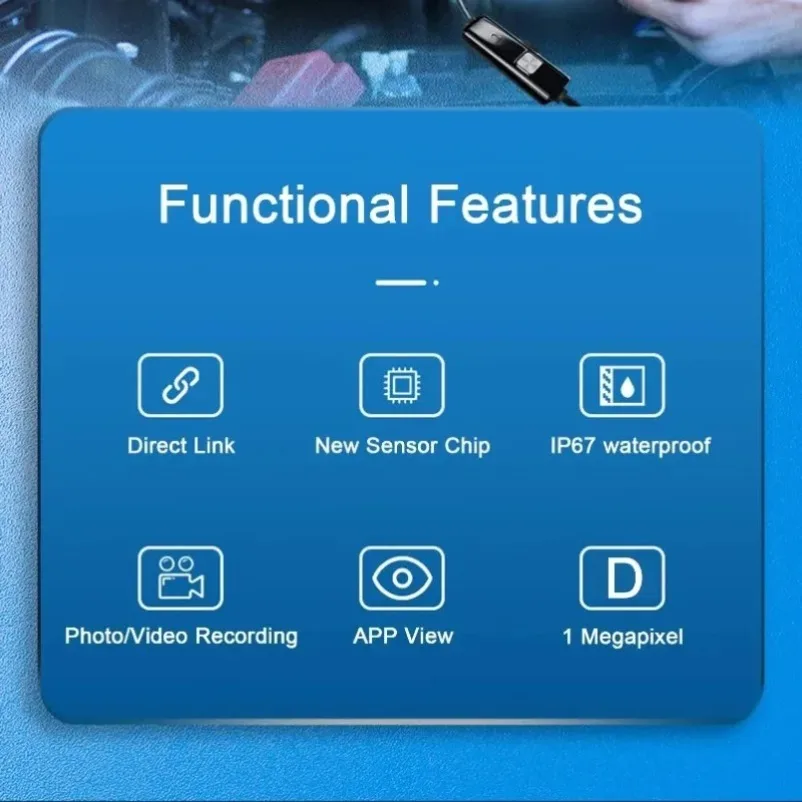 كاميرا نطاق المنظار من النوع C 7 مم 1 م 1.5 م 2 م لسيناريوهات السيارة كاميرا المنظار مع 6 أضواء LED مثالية لمحركات السيارات