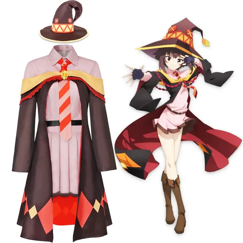 

Anime Cosplay Costume Women Sorceress Dress Outfits Megumin Halloween Cos Costumes Disguise Casual Wear dl;1