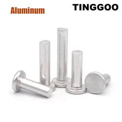 5/100pcs M2 M2.5 M3 M4 M5 M6 M8 GB109 Aluminum Flat Thin Round Head Solid Rivet Hand Percussion Punch Self-plugging Fixed Rivets