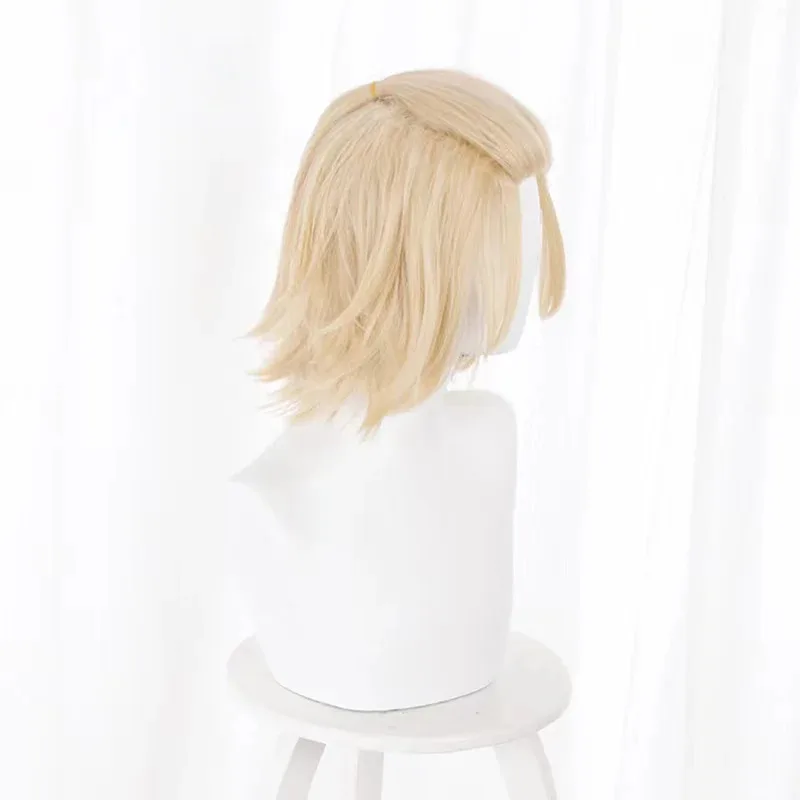 zz04zz12高品質アニメ東京リベンジャーズ佐野万次郎コスプレマイキーライトブロンドショート耐熱ヘアウィッグ + ウィッグキャップ