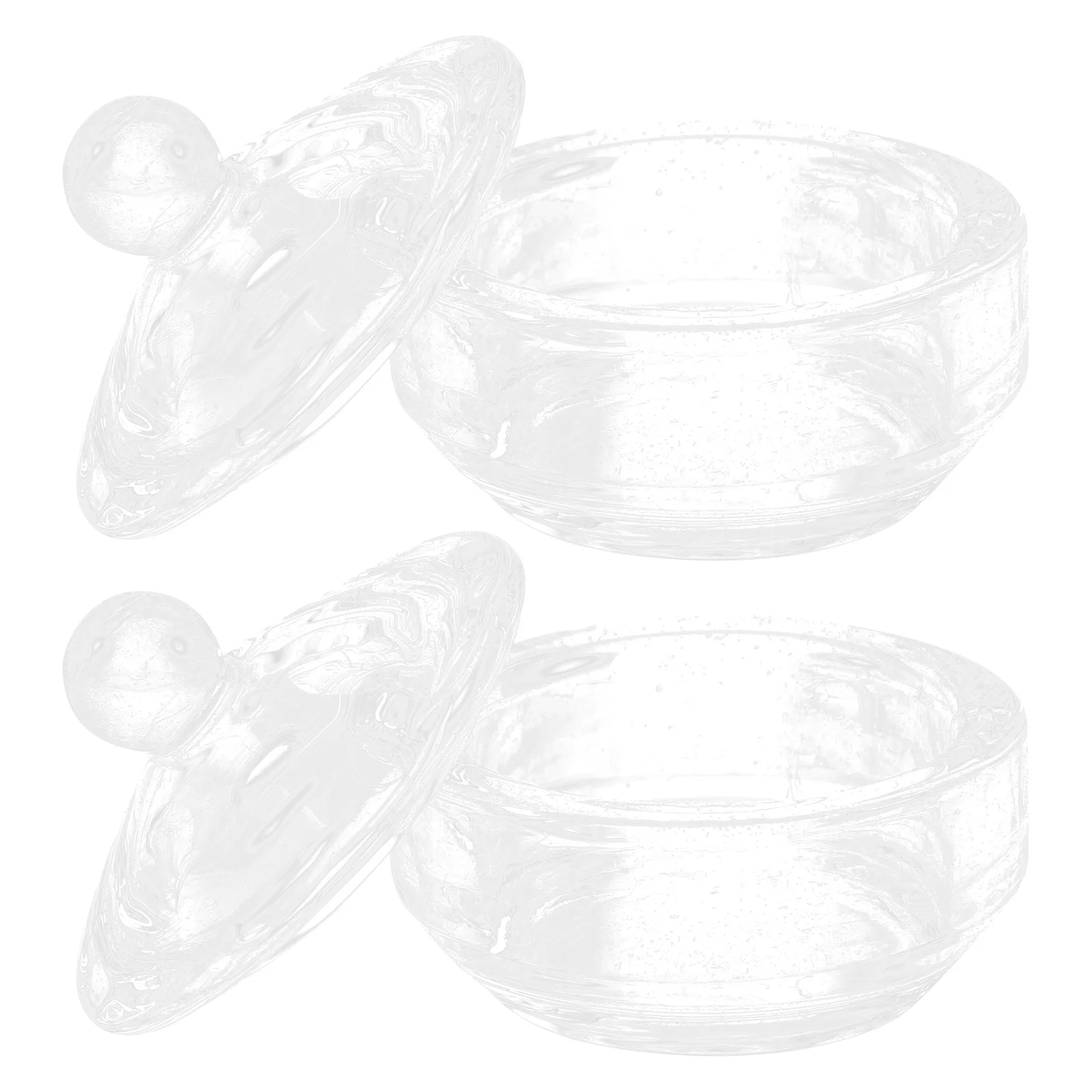 2個入り クリスタルガラス ネイルディッシュボウル アクリルネイル用 丸型 マニキュアツールカップ 軽量 ポータブル ダッペンディッシュ 蓋付き パウダーミックス用