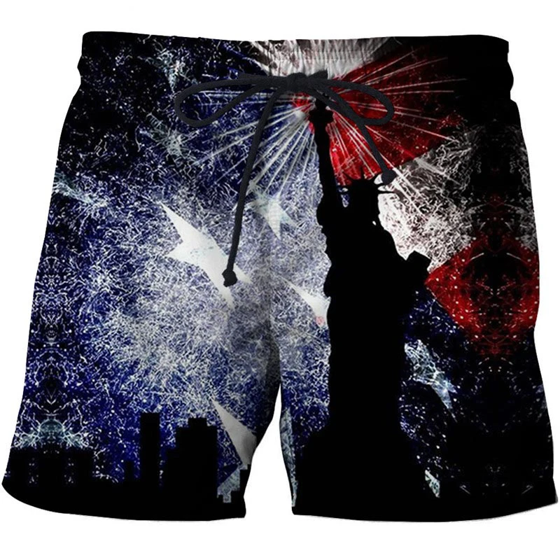 Men\'s Swimwear Shorts American Flag 3d Surfing Board Short Kids Beach Shorts Men Trunk USA Flag Swimsuit Sports Pants Briefs Boy