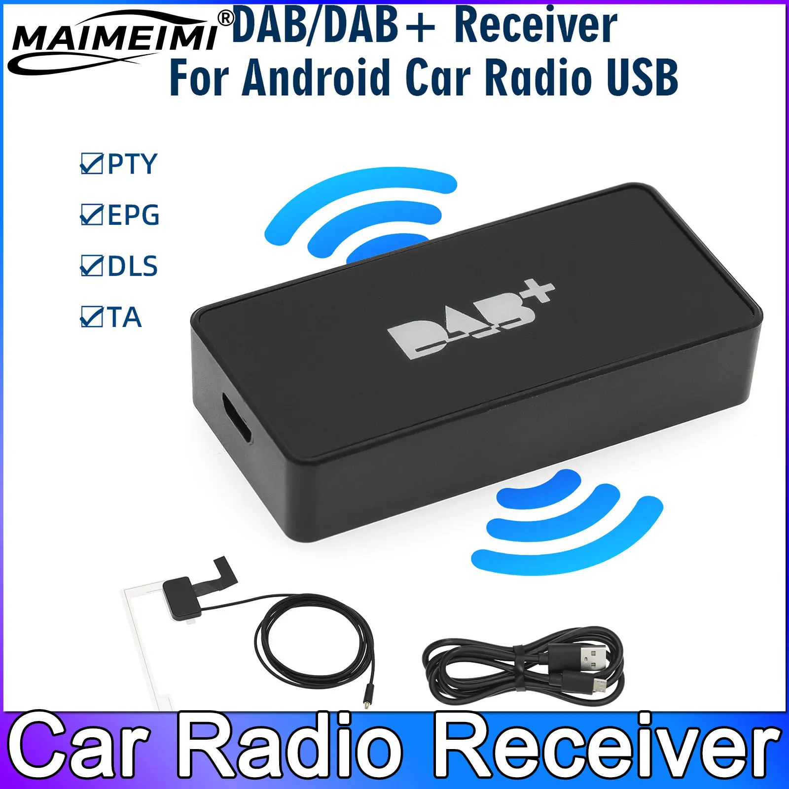 مستقبل راديو السيارة DAB + هوائي لنظام Android مع محول USB GPS ستيريو DAB مشغل استقبال قائمة قناة دعم المسح التلقائي #2