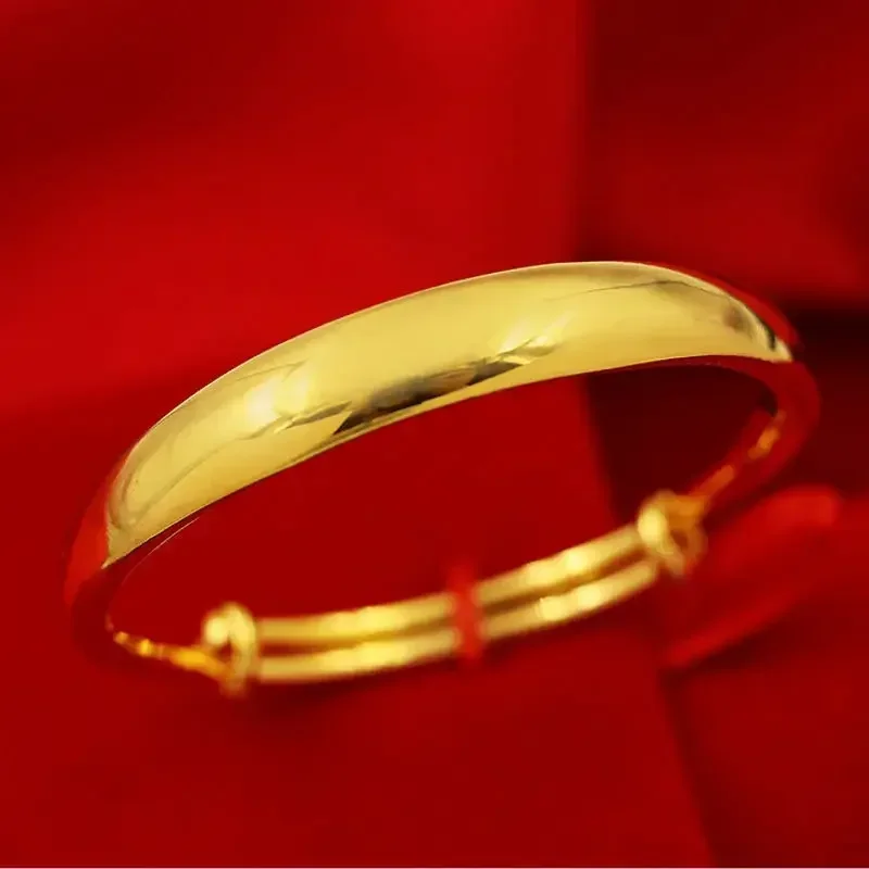Real gold 24K bracelet 999 wedding gift 18K gold to become a rich woman in seconds AU750 gift jewelry for friends
