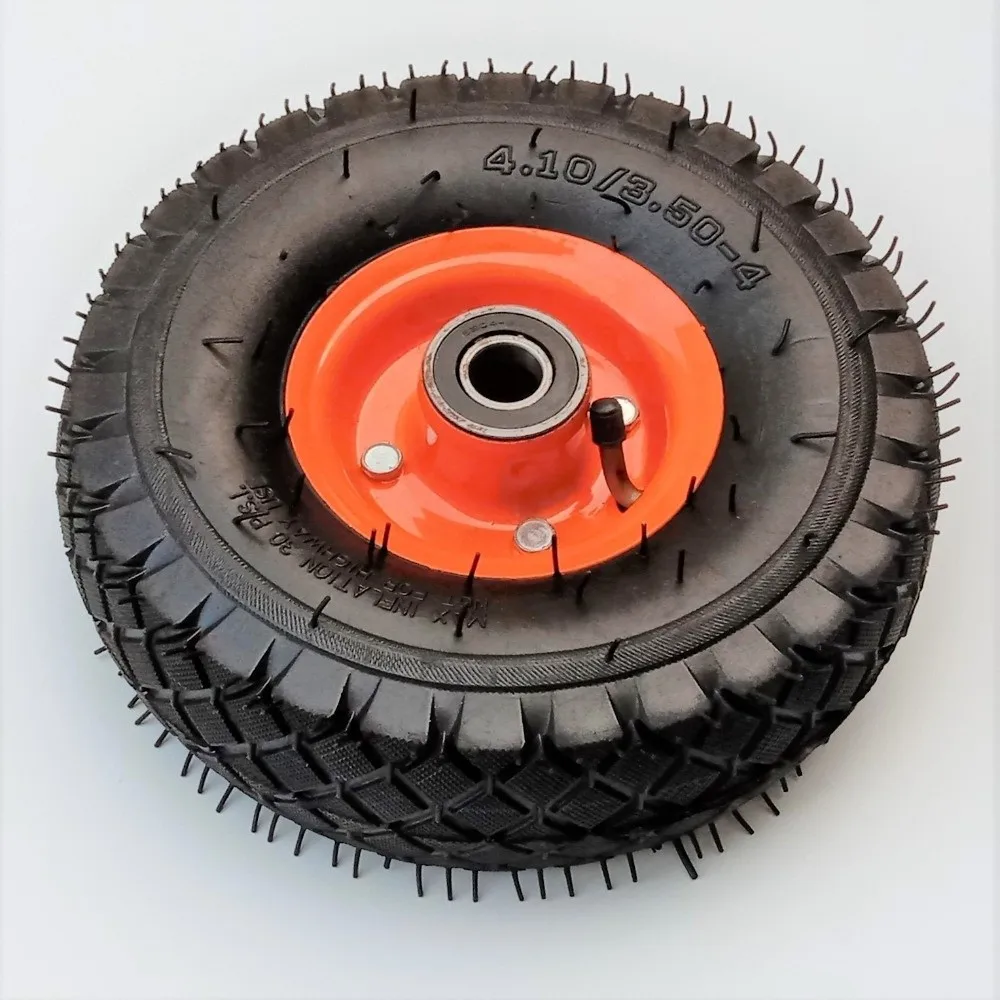 Thickened Rubber Pneumatic Wheels 10inch Wear-Resistant Inflatable Wheels 4.10-3.50-4 Load Capacity Trolley Tires