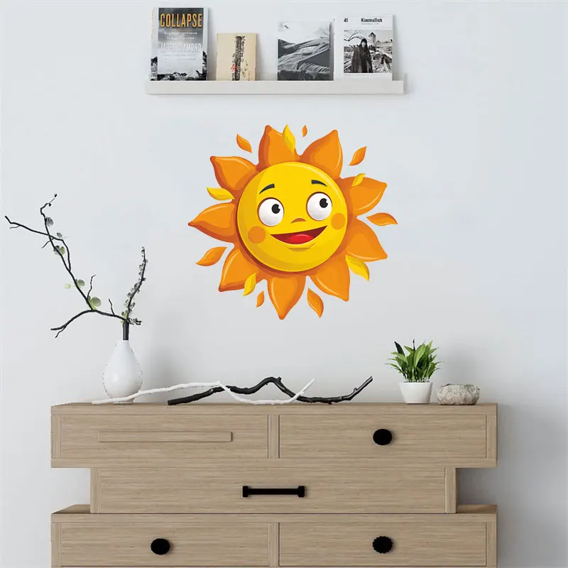 M301 Wall Sticker Sun  Bathroom Toilet Removable Home Decoration Decals for Bedroom Kitchen Living Room Walls Decor