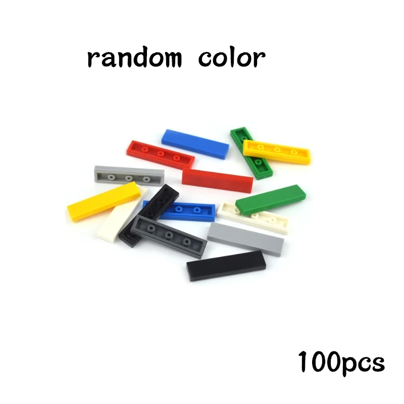 100pcs DIY Building Blocks Smooth Figure Bricks 1x4 Colorful Educational Ceramic Flat Tile Blocks Compatible 2431 Creative Toys