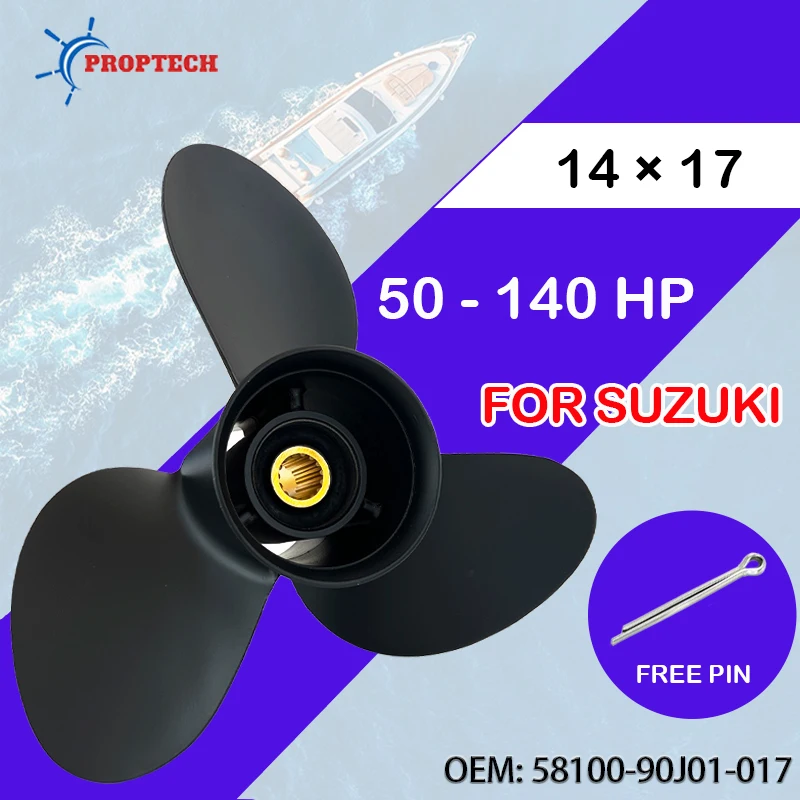 

Boat Propeller 14x17 For Suzuki 50-140hp Outboard Screw Boat Motor Aluminum Propeller 3 Blade 15 Spline