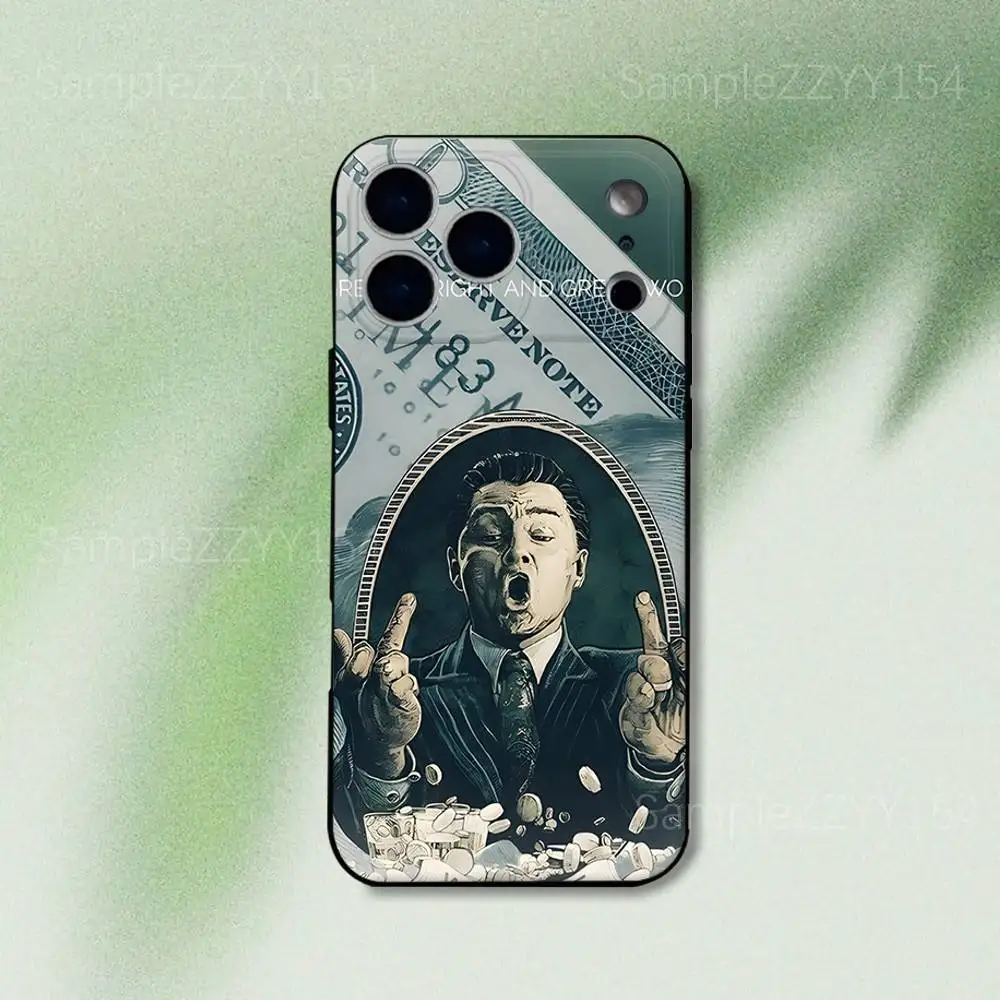 حافظة هاتف W-Wolf Of Wall Street لهاتف iPhone 17,16,15,14,13,12,Pro,Max,Plus,E,SE4,Air,Mini Black Soft Funda