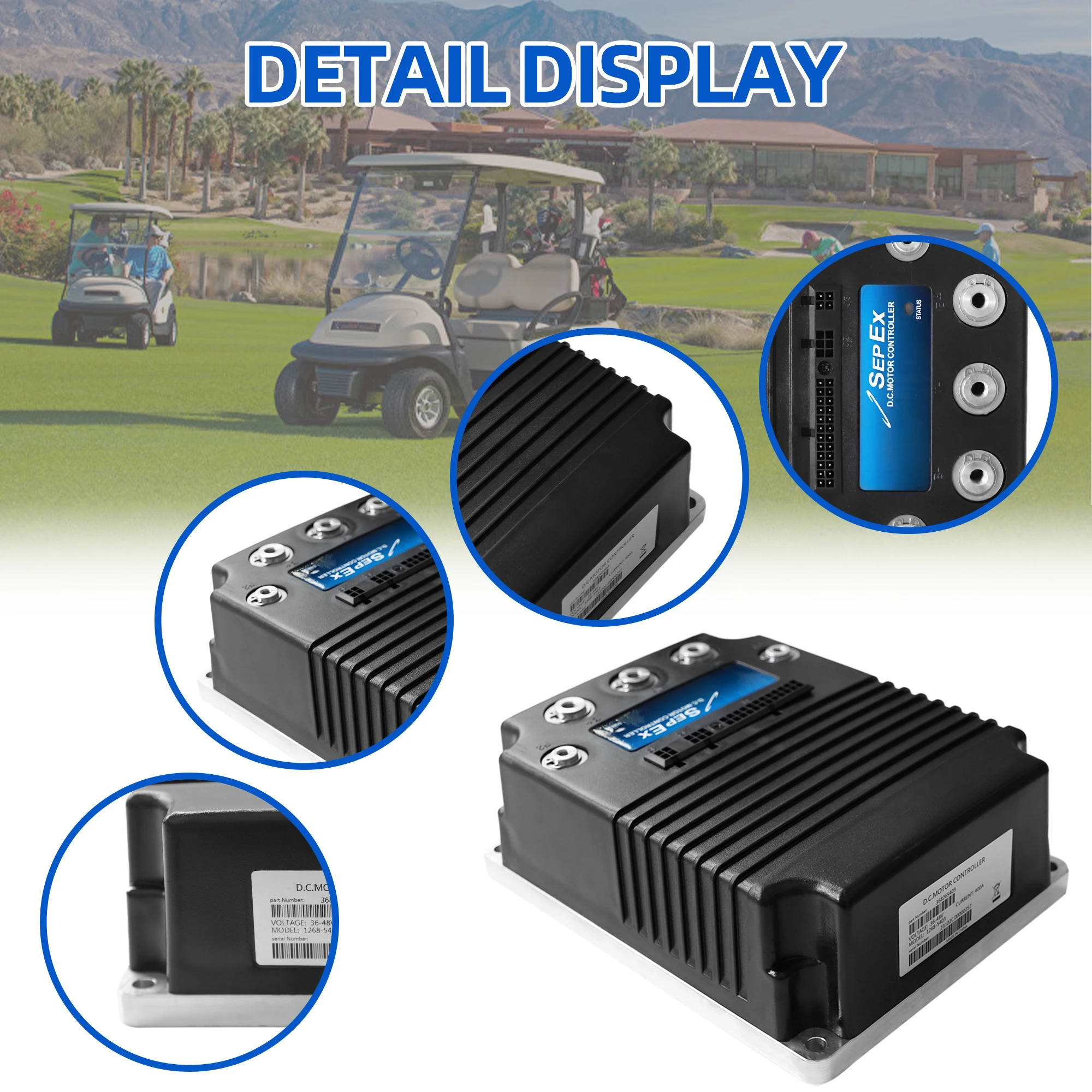 1268-5403 48V 400A Controlador de velocidade do motor DC para carrinho de golfe Curtis Ezgo Club Car 1999-UP