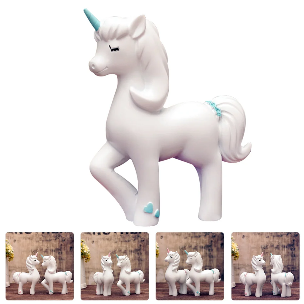 

Unicorn Ornament Resin Mini Cartoon Durable Eco Friendly Desktop Decor Cake Car Interior Miniature Decor Unicorn Ornament