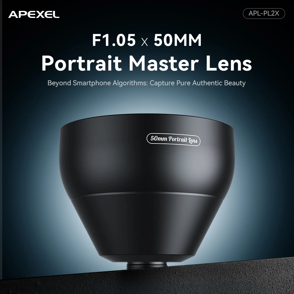 APEXEL 2X Mobile Portrait Telephoto Lens Clip-on Phone CameraLens Natural Background Blur Lens for Portrait Shooting Smartphones