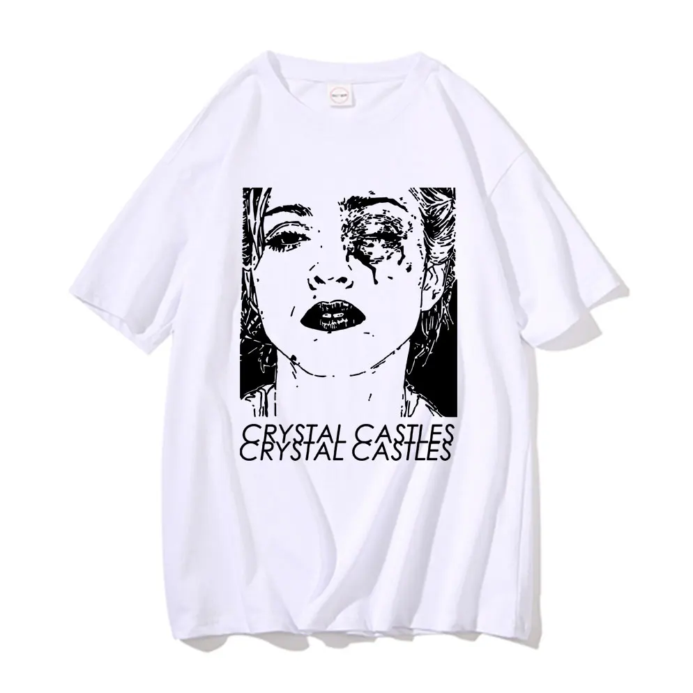 

Best Famous Crystal Castles Alice Practice T-shirts Male Gothic Music Band Tshirt Men Hip Hop Vintage Rock Oversized T Shirts