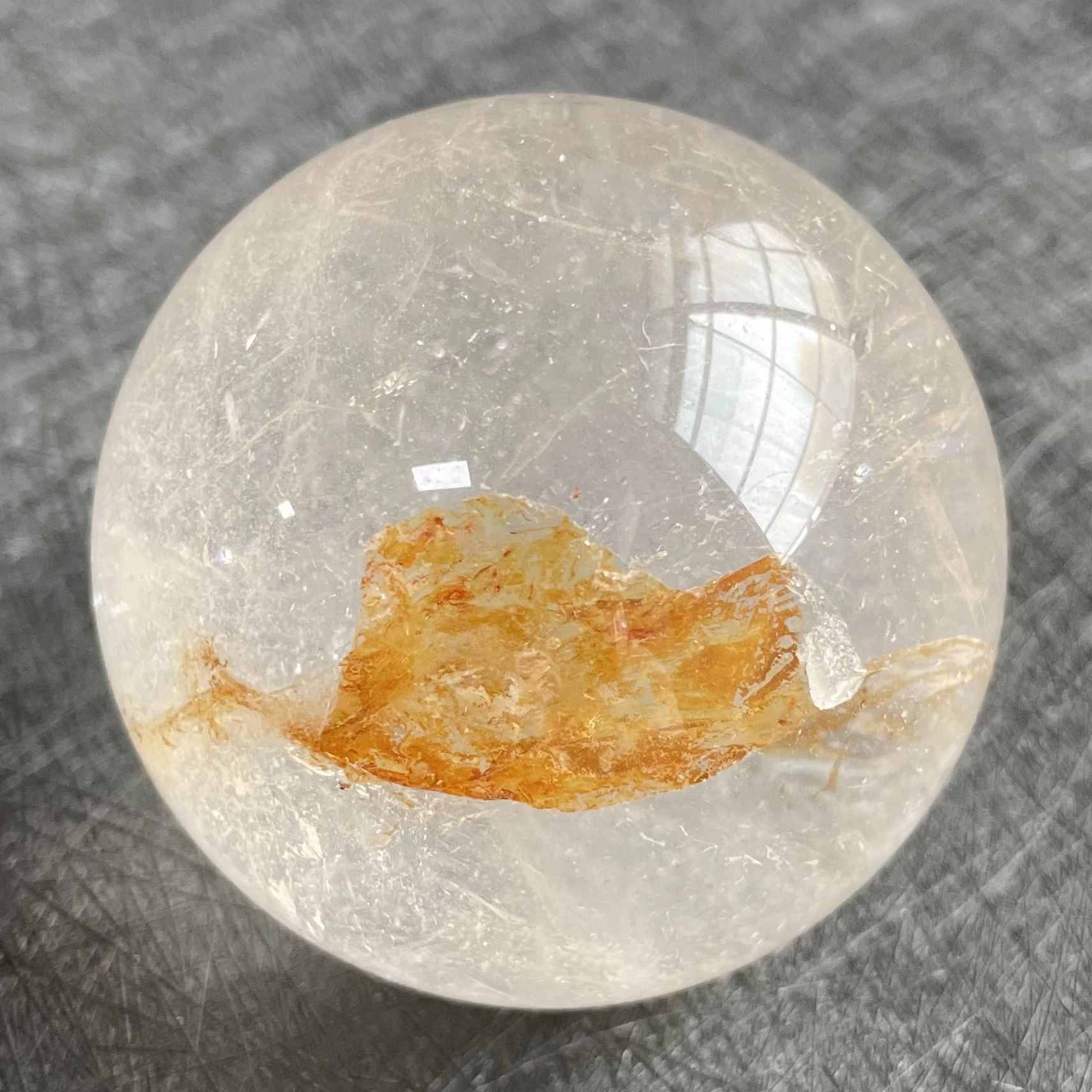 

290g Natural Stone Clear Quartz Sphere Rainbow White Crystal Ball Rock Decoration Rough Polished Healing W26