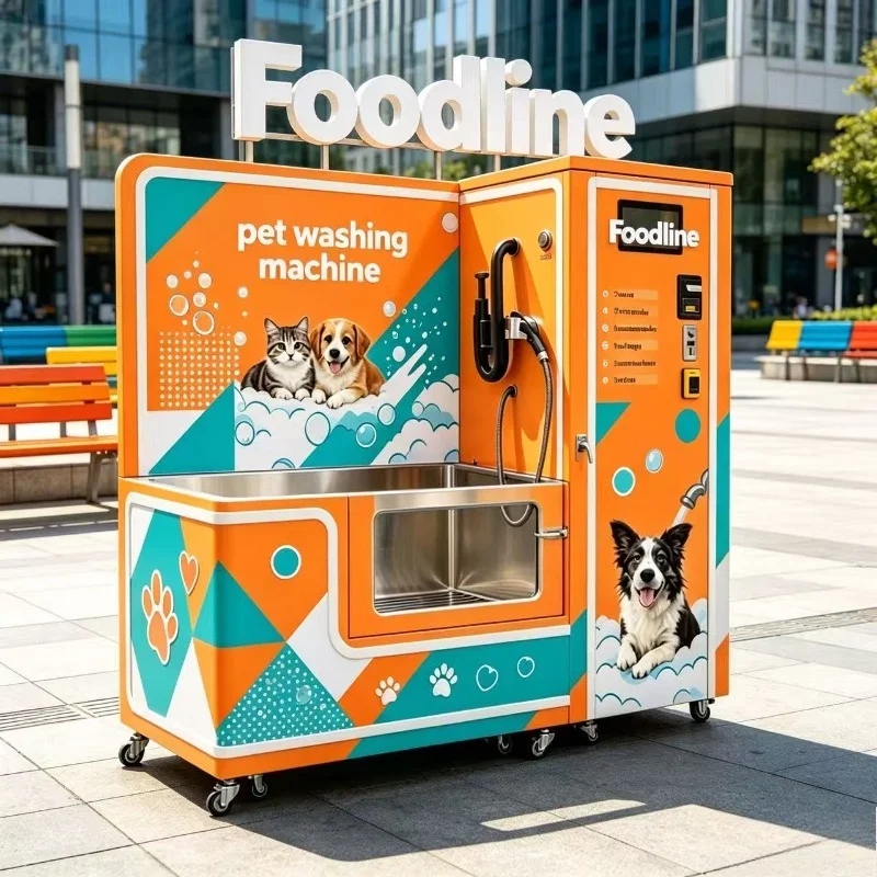 Commercial Automatic Dog Wash Station with Dryer 304 Stainless Steel Self Serve Coin QR Code Payment for Pet Salon