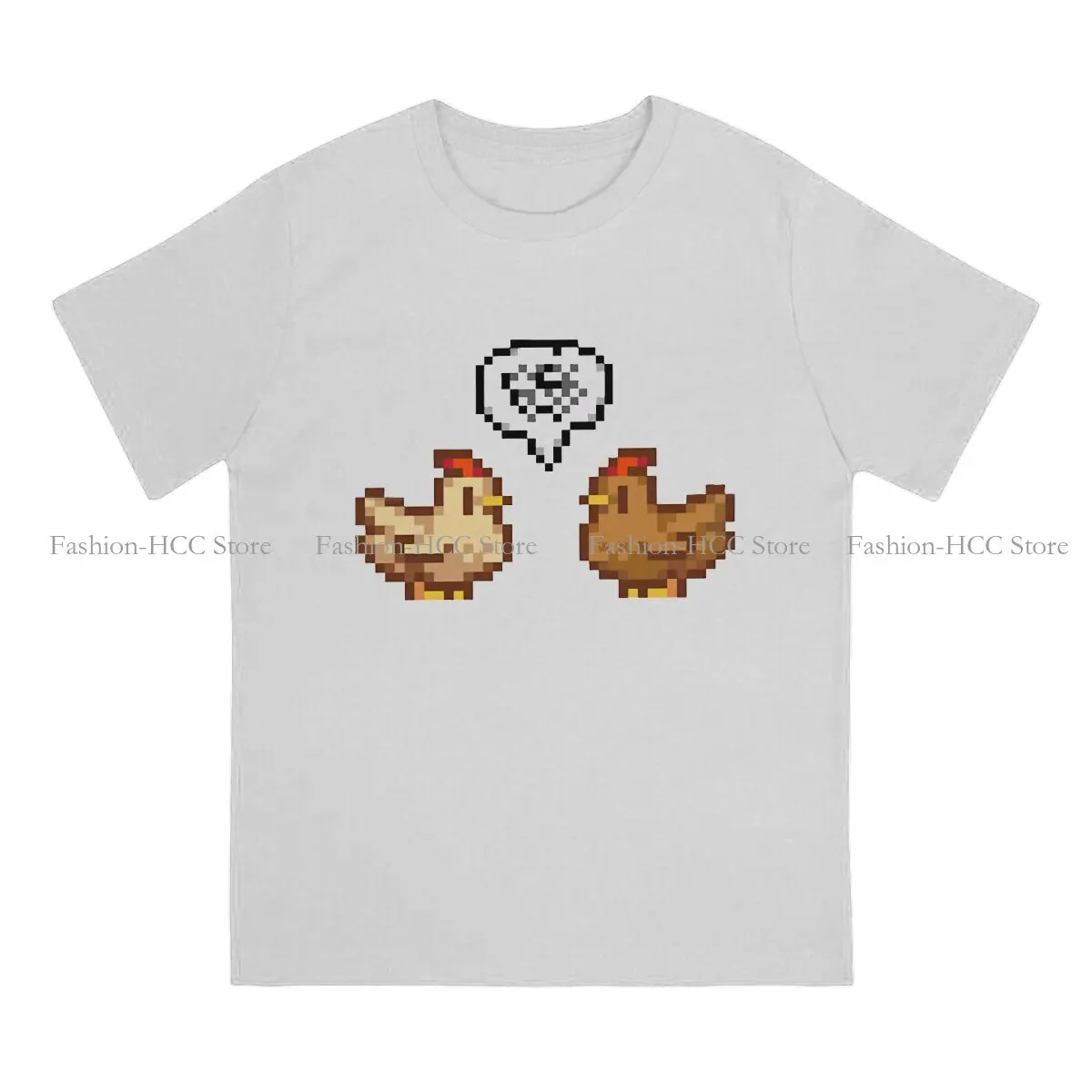 Unhappy Chickens Casual TShirt Stardew Valley Game Abigail Sebastian Printing Streetwear T Shirt Men Short Sleeve Polyester