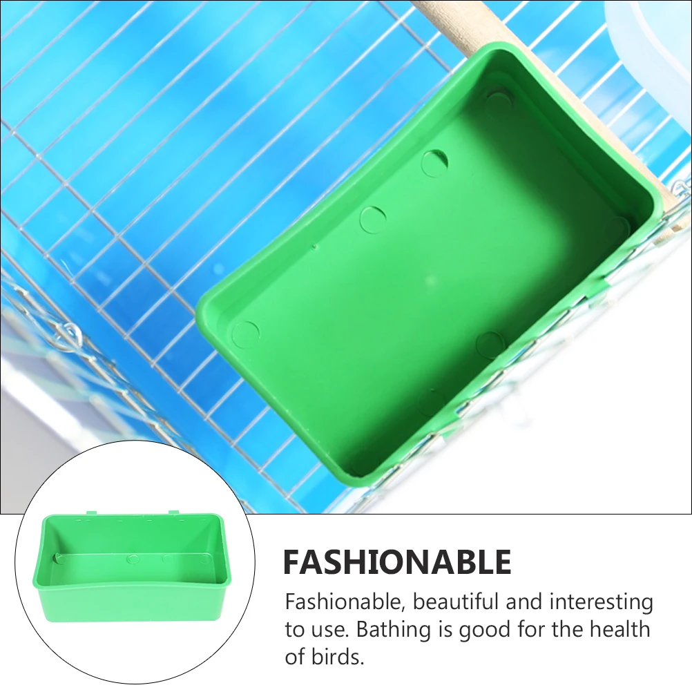 

2pcs Bird Bath Tub Parakeet Cage Feeder Shower Pet Basin Bright Friendly Small Bird Bathing Supplies