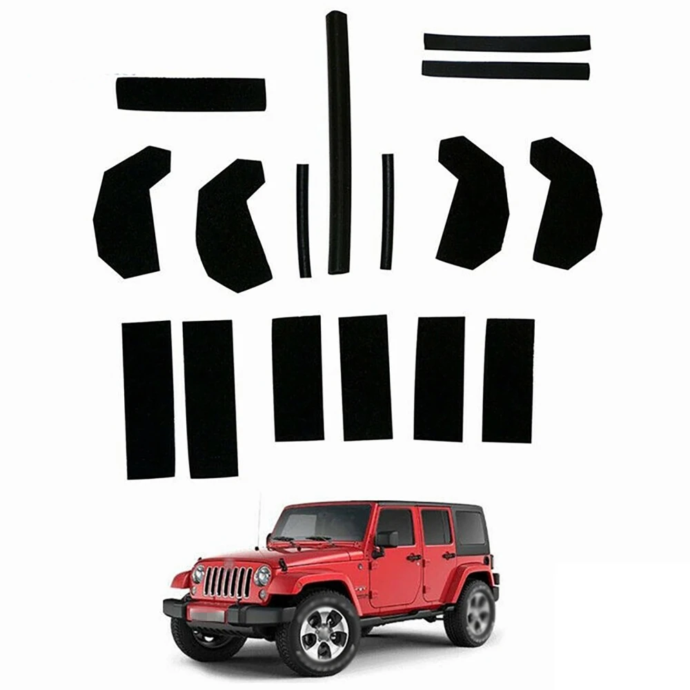 17 Piece Hard Top Repair Removable Cover Seal Kit Foam Blocker Set OE: 68026937AB 13510.70 for Jeep Wrangler JK 2007-2018