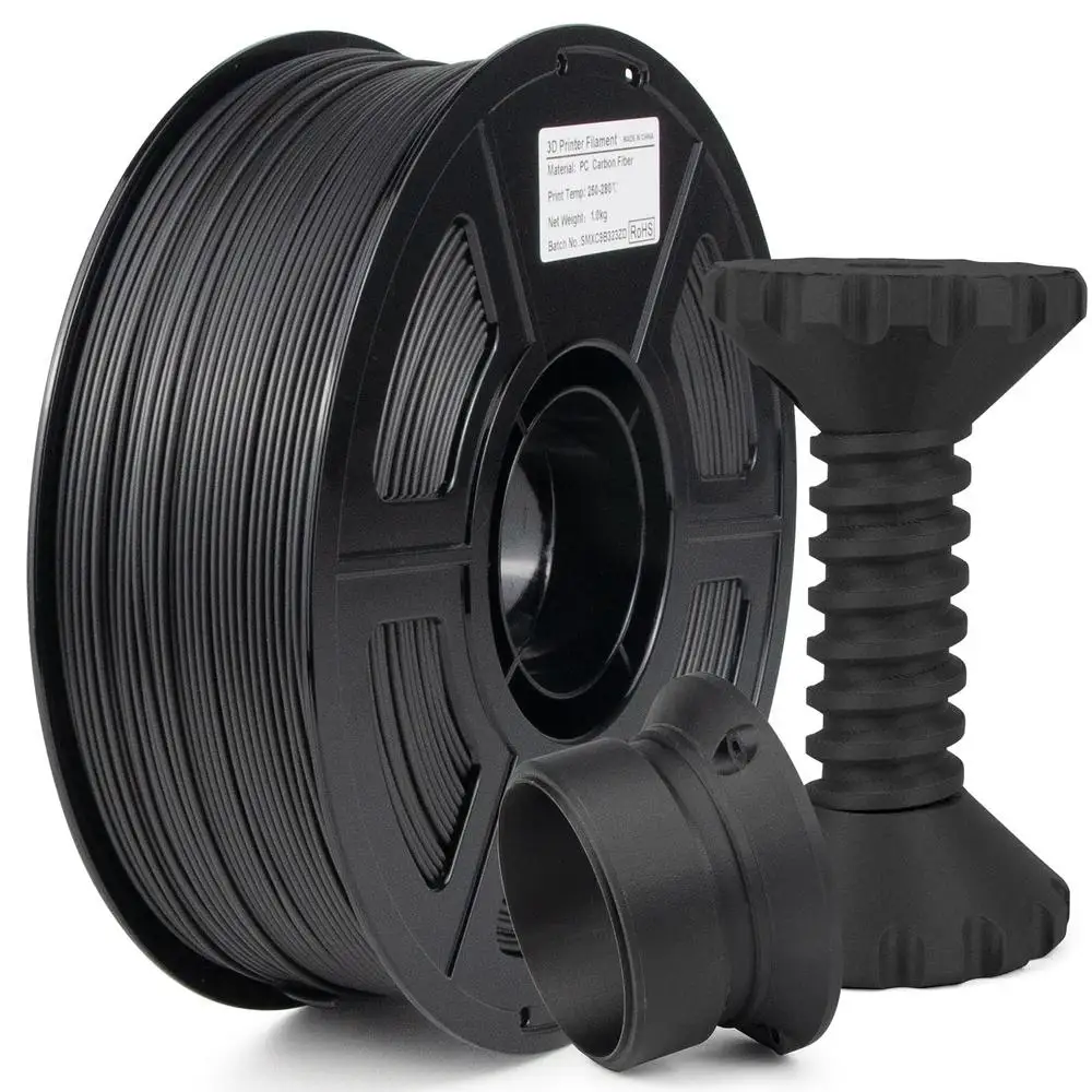 Carbon Fiber Polycarbonate Filament 1.75mm UV/Heat Resistance PC-CF 3D Printer Filament High-Temperature Aerospace Engineering