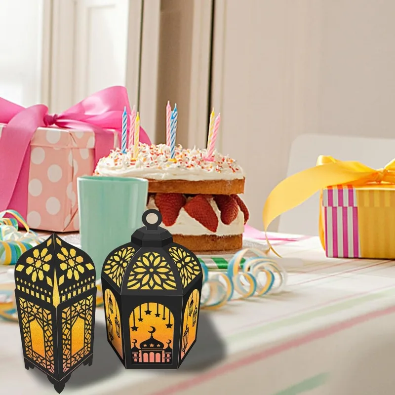 4 szt. Matryce 3D do cięcia latarni 3D islamski styl architektoniczny lampion szablon wytłaczane szablony ze stali węglowej do dekoracji