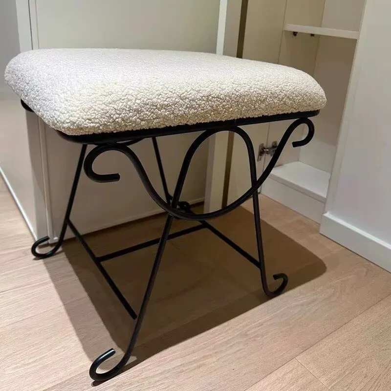 

Makeup stool Footrest toilet Ottoman furniture metal stool retro dressing stool design shoe changing stool bed end stool piano s