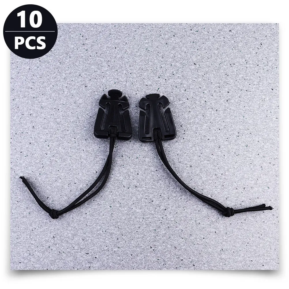10Pcs Outdoor Cord Buckle Nylon Webbing Buckle with Strong Elastic String for Travel Backpack Arranging Wire Management Hiking
