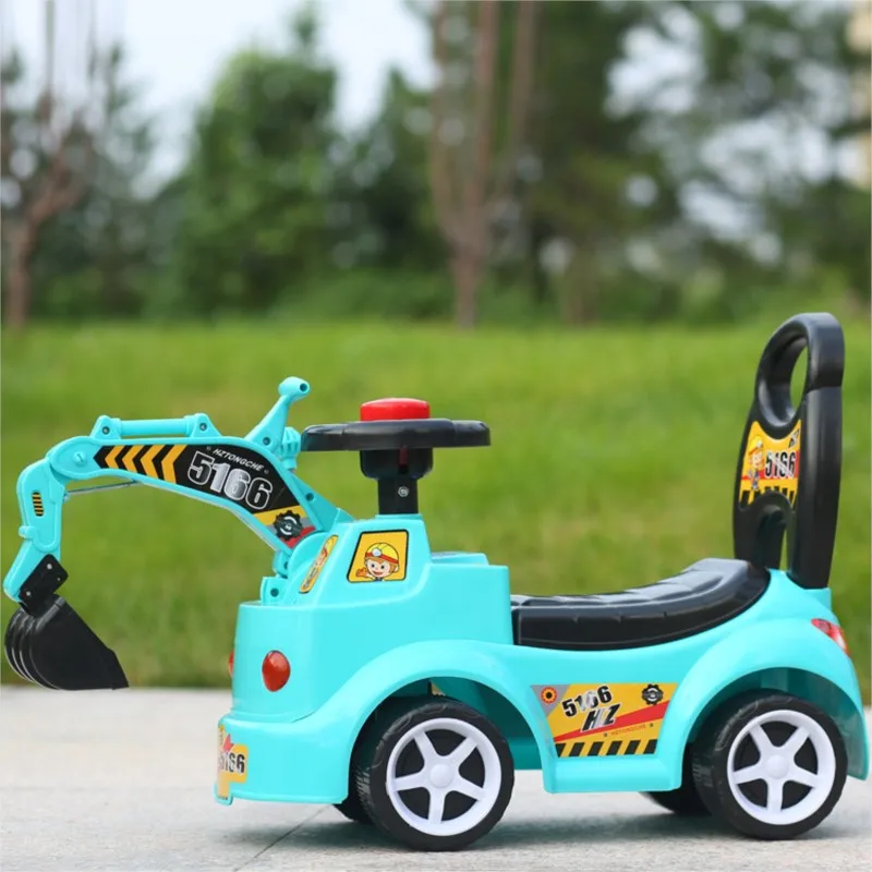 LazyChild Children Excavator Toy Engineering Vehicle Baby Excavator Ride On Car Toy Truck Birthday Gift For 1-3 Years Old Kids