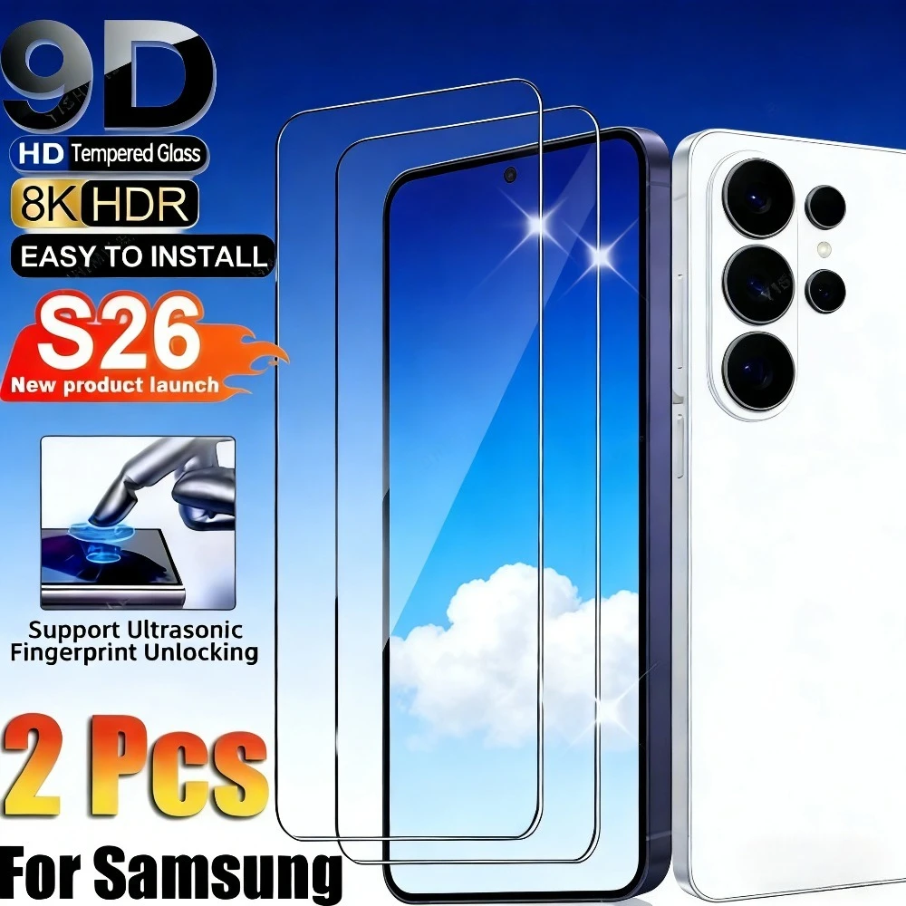 

2 шт. ультрапрозрачное закаленное стекло для Samsung Galaxy S26 S25 S24 Ultra S23 S22 S21 Plus S24 S25 FE, защитная пленка от царапин