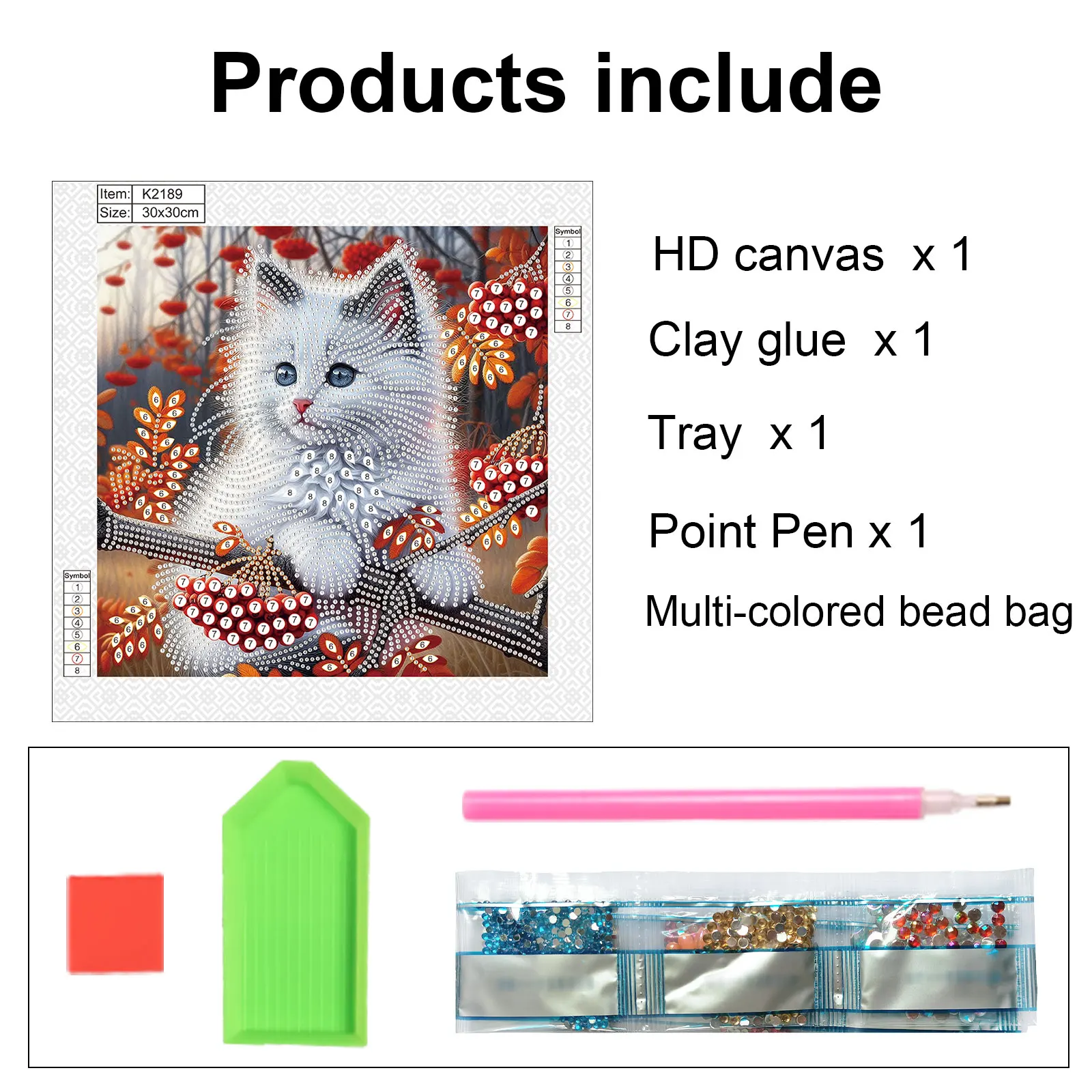 Cat Special Shape Diamond Art Painting Kit for Adult Beginner,Crystal Diamond Special Shape Kit for Home Wall Decoration Gift view 3