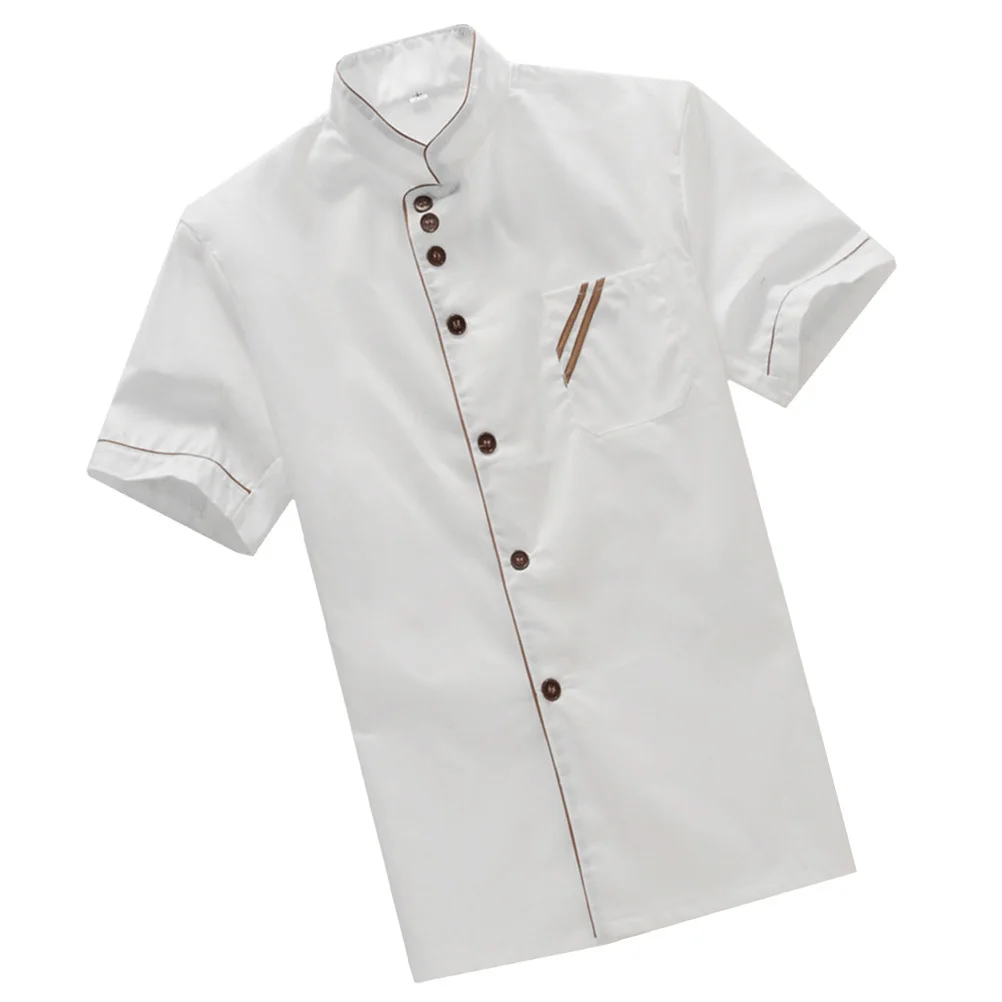 Jas met korte mouwen Casual losse kleding Wit overhemdjas Cateringjassen